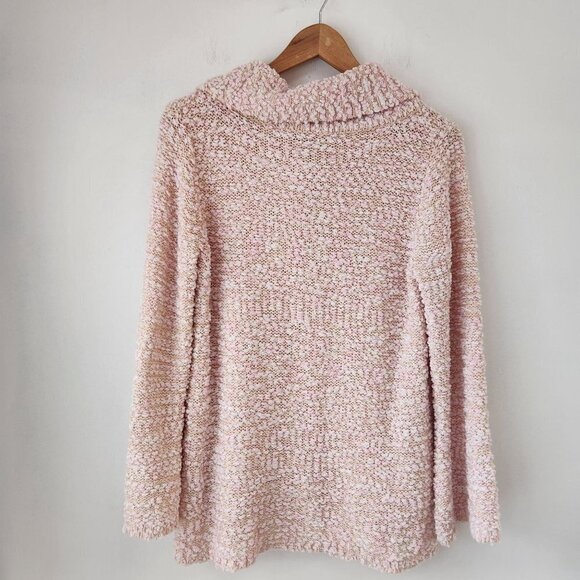 Soft Surroundings Dreamy Quarter Zip Pullover Sweater Pink Comfy Women's M - Picture 3 of 8